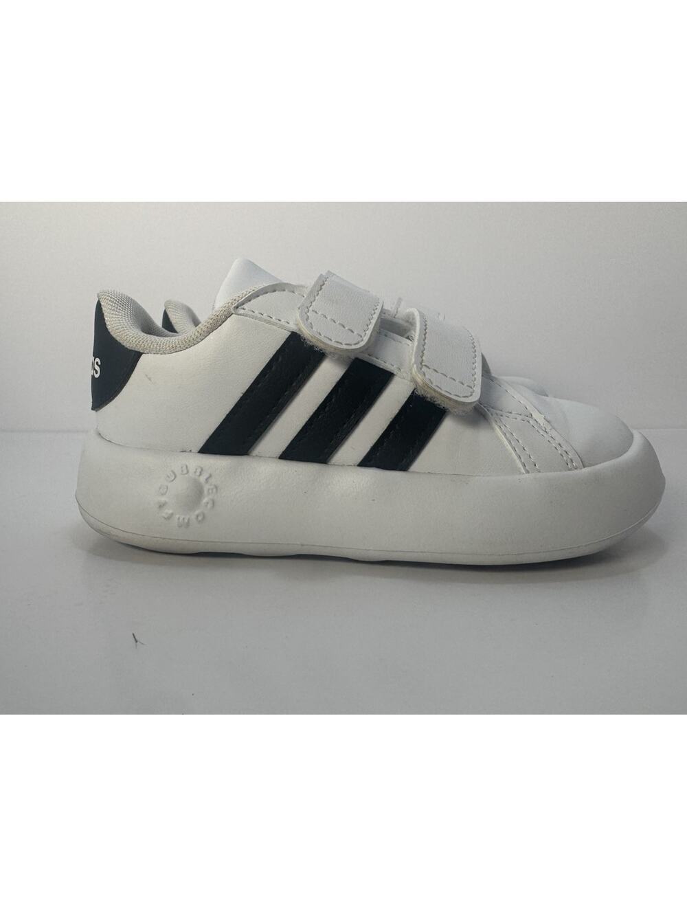 Adidas Advantage Comfort Closure Toddler Shoes White Black Sneakers Size 8K